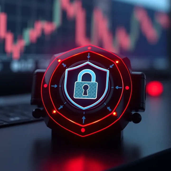 Illustration of account protection with shield and lock symbols representing online security