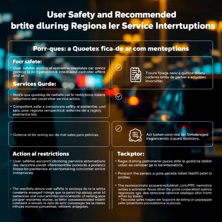 Visual guide illustrating safety tips for users during regional restrictions and service interruptions