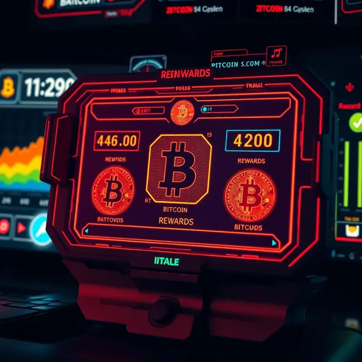 Digital game interface showing bitcoin rewards distribution during play