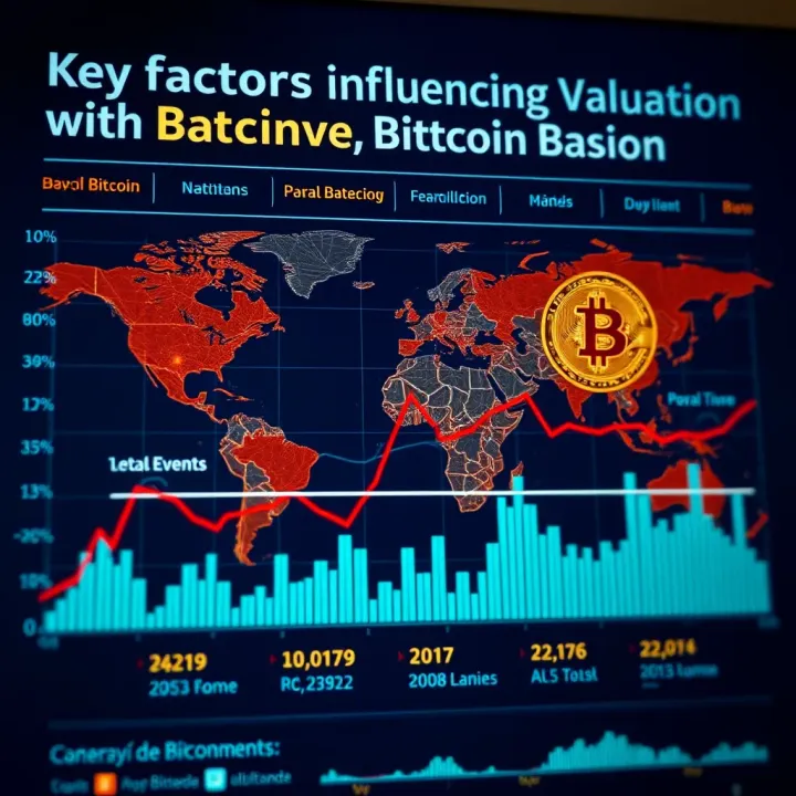 Chart illustrating factors influencing Bitcoin valuation including market sentiment and global events