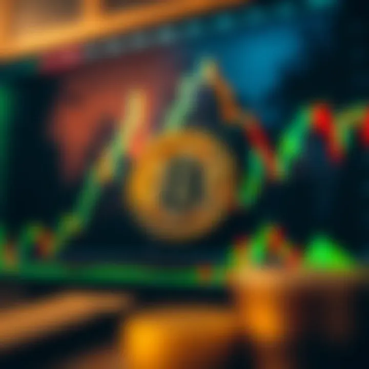 Graph showing Bitcoin price movements and market trends with technical indicators