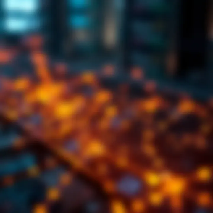 Visualization of Chainlink network connecting various blockchain nodes and data sources