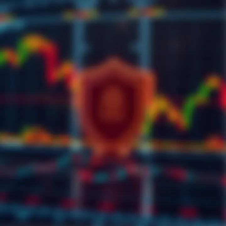 Visual Representation of Security Measures in Forex Trading Platforms Secure digital shield symbol overlaying financial graphs representing safe Forex trading practices