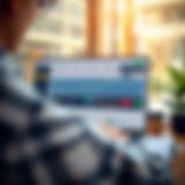 Illustration showing Quotex demo version dashboard with trading options and tools