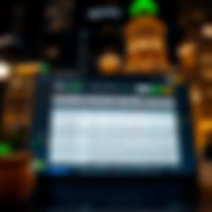 Illustration of trading platform interface displaying Quotex bonus details and terms