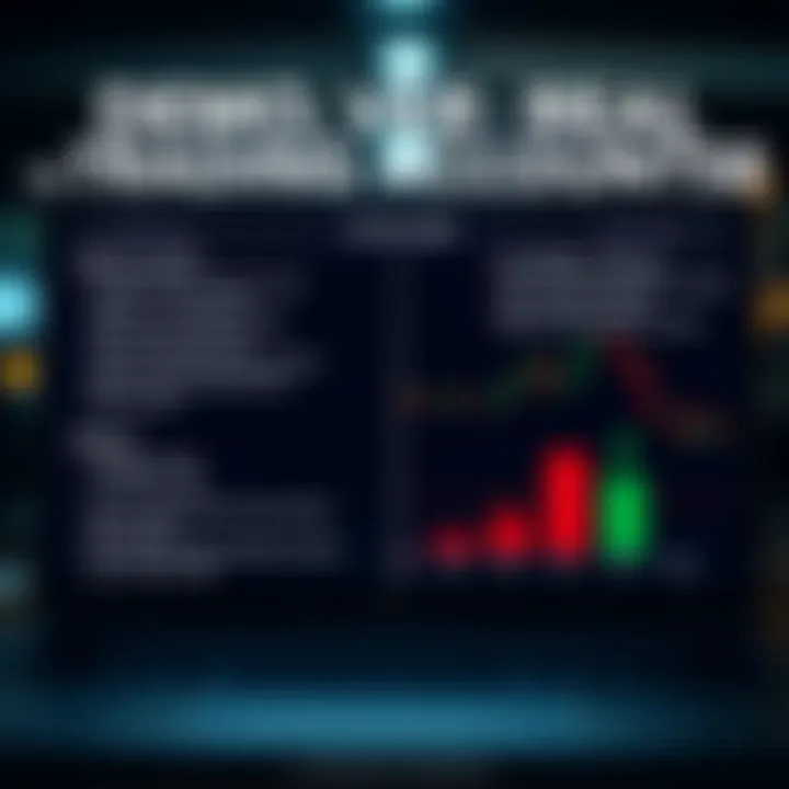 Comparison chart showing features and benefits of demo accounts versus real trading accounts