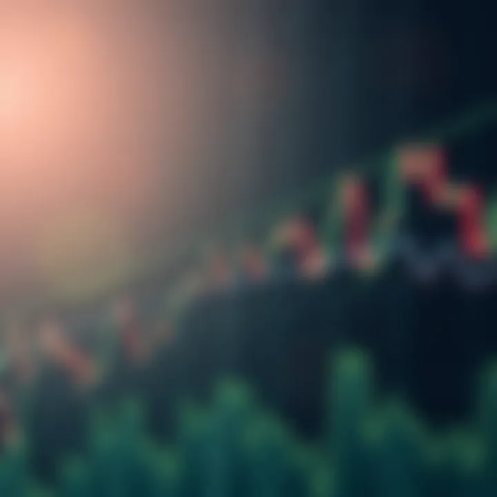 Graph showing Ethereum price fluctuations with upward and downward trends