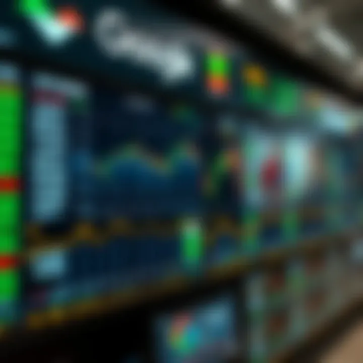 Google Alphabet Stock Market Trading Overview Stock market exchange board displaying Google Alphabet stock prices and financial data