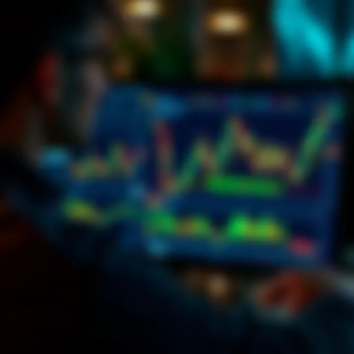 Person analyzing financial data with charts and quotes on a computer screen