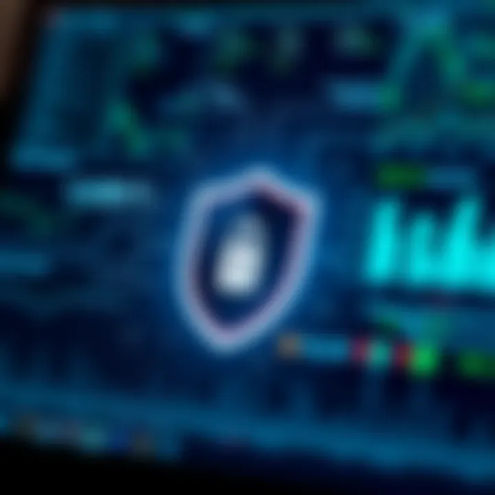 Illustration of security shield protecting an online account