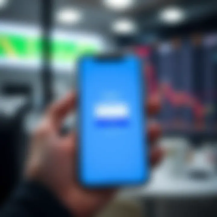 Mobile device displaying secure login screen for Quotex trading platform