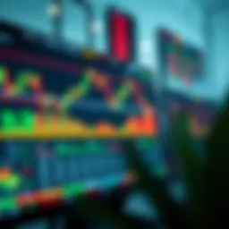 Trading platform interface with charts and financial data representing IC Markets services