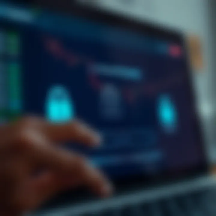 Secure login interface with encryption icons representing account safety