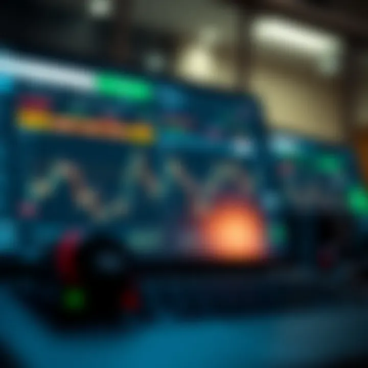 Interface of an online investment platform showing various trade options and asset charts