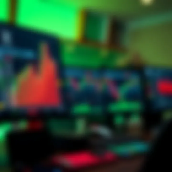 Screenshot showing the user interface of IQ TradeRoom with trading charts and investment tools