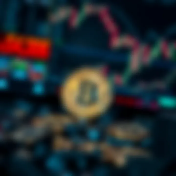 Visual representation of market forces influencing Bitcoin value with technical and fundamental factors