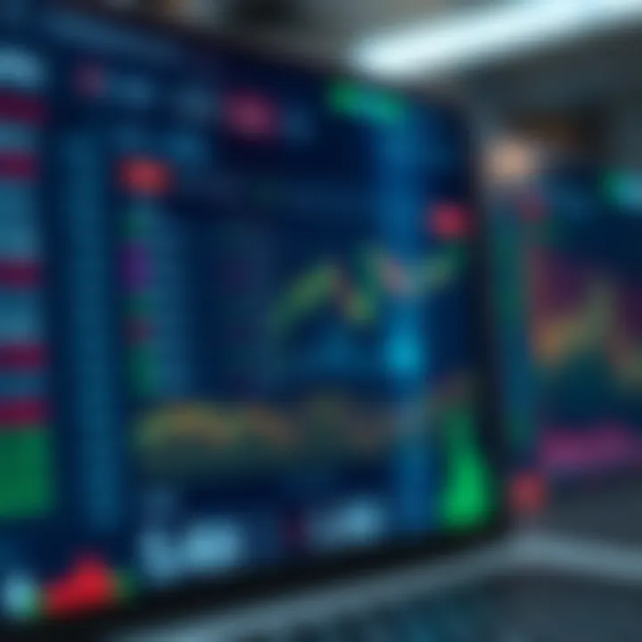 Online brokerage platform interface showing investment options and market data