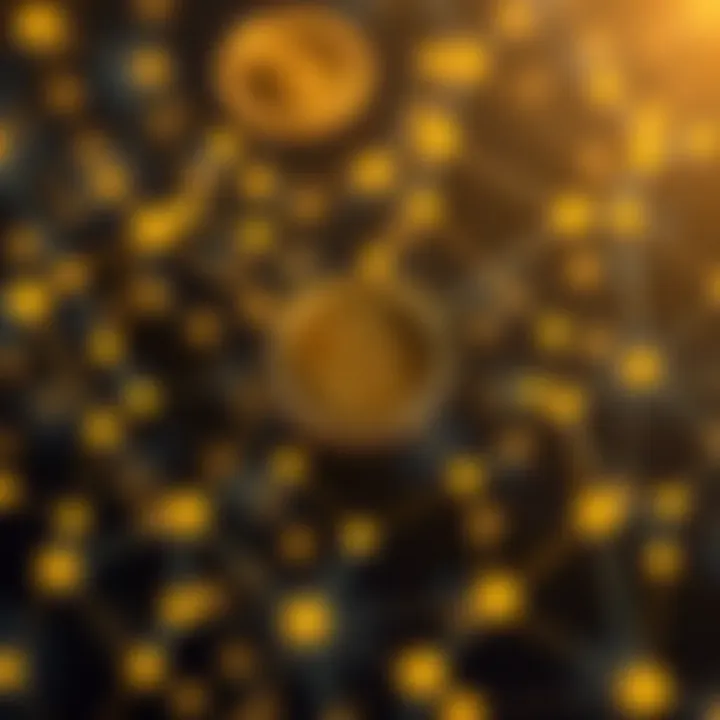 Illustration of digital tokens and network connections representing blockchain market dynamics