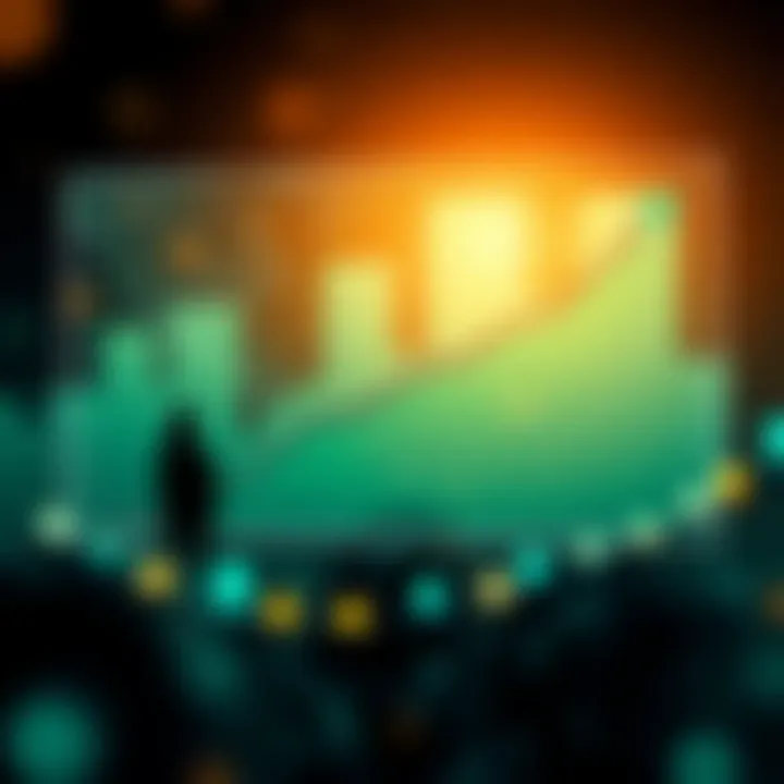 Graph depicting financial growth intertwined with emotional balance icons