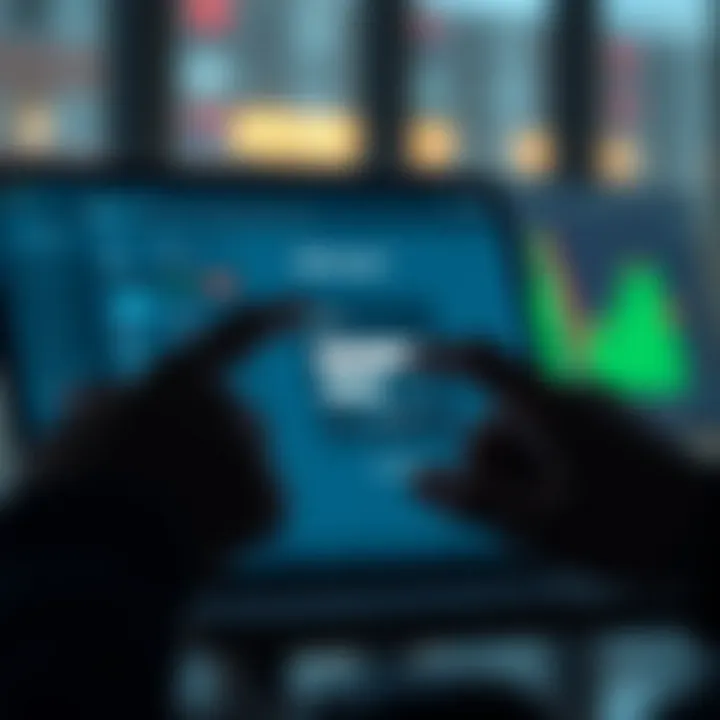 User entering login credentials on an electronic device to access a secure trading platform