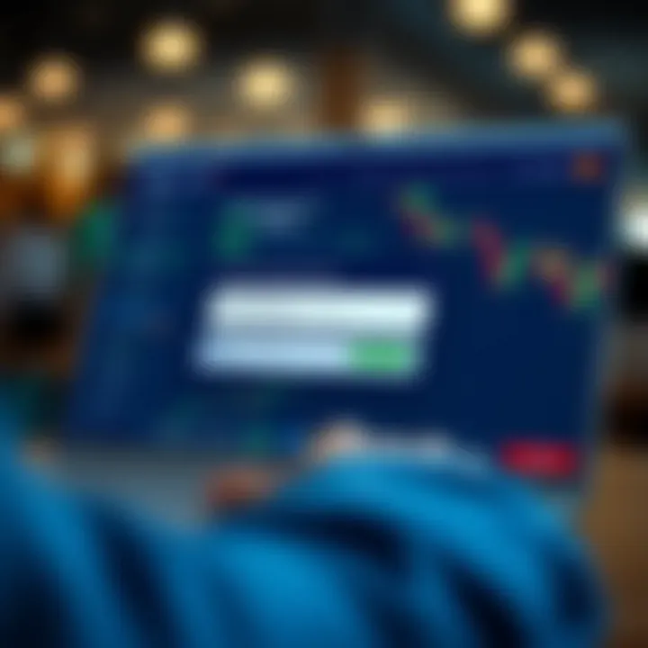 Illustration showing a promotional code being redeemed on a financial trading platform interface