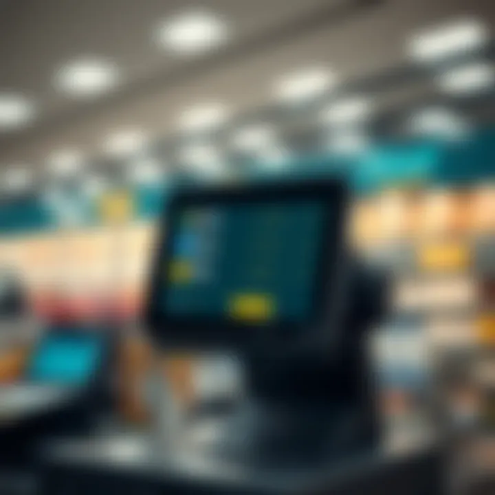 Point of sale terminal with digital payment options on screen