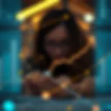 Affiliate marketing concept with digital connections and earnings growth