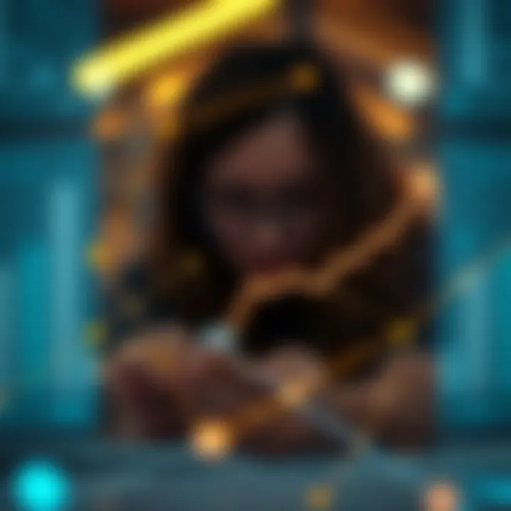 Affiliate marketing concept with digital connections and earnings growth