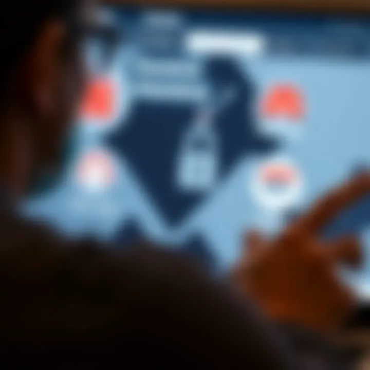 User browsing insurance plans on Quoatex website with icons representing security and convenience