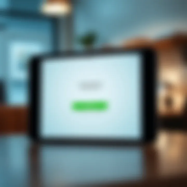 Installation Screen of the Quotex Application Digital device showing the installation screen of the Quotex app with download progress