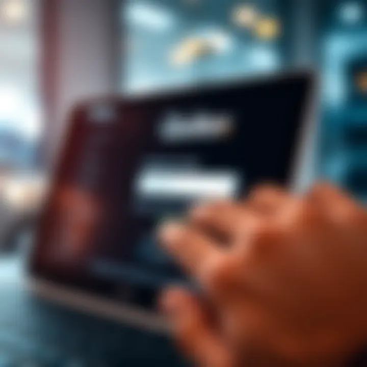 User entering login credentials on the Quotex platform interface