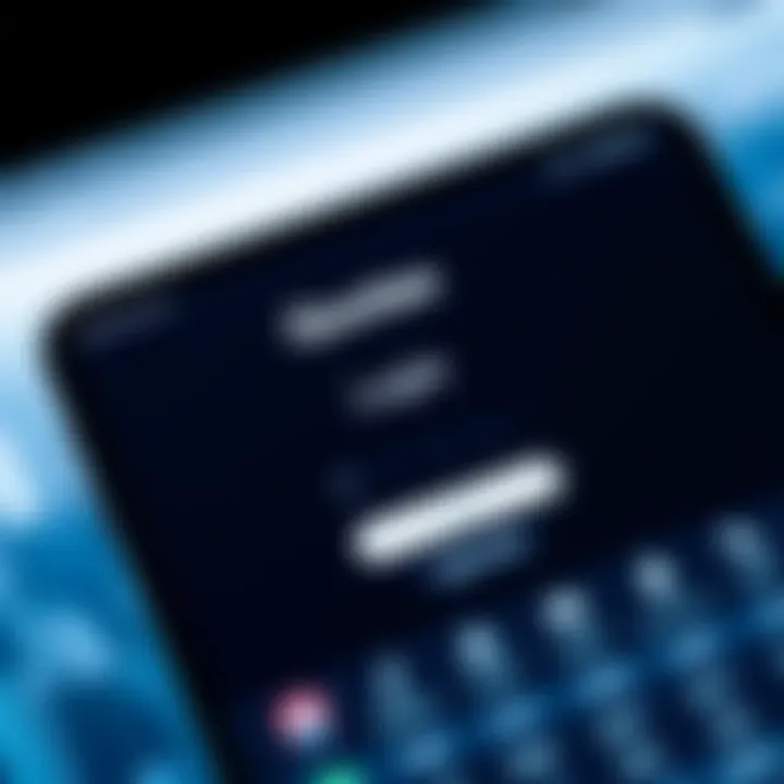 Interface of Quotex platform showing login screen on digital device