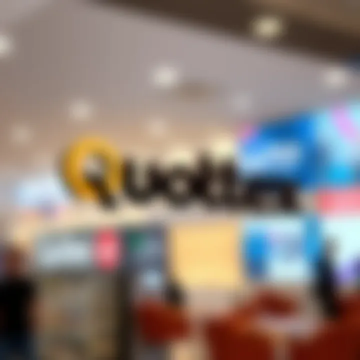 Graphic elements and color palette used in Quotex logo highlighting brand identity