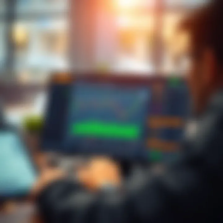 Overview of Quotex Trading Platform Interface Illustration of a user-friendly digital trading platform interface showing charts and trading options