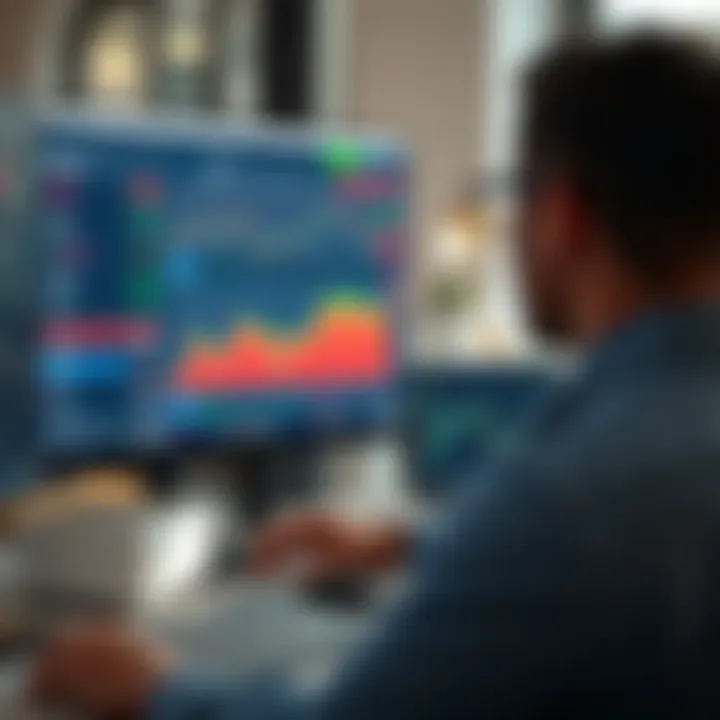 Using Quotex Platform for Trading Simulation User navigating Quotex platform features for binary options trading simulation