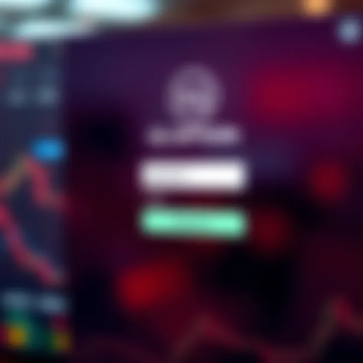 Secure login interface of IQ Option platform showing username and password fields