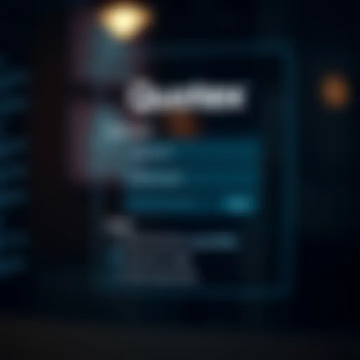 Secure login interface of Quotex platform showing password entry and authentication options