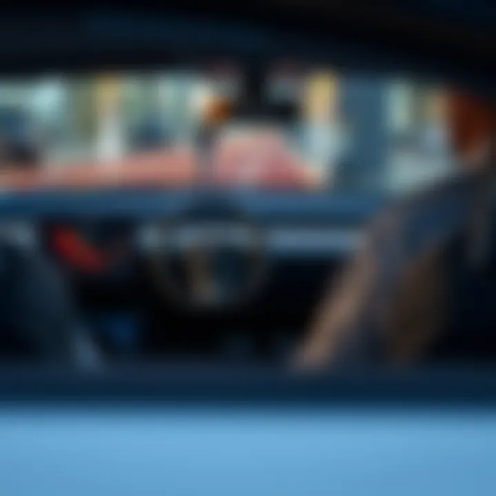 Dashboard of Tesla Model Y featuring advanced touchscreen interface and minimalist interior