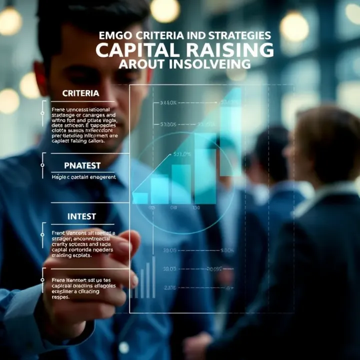 Conceptual graphic showing criteria and strategies for successful capital raising in evolving enterprises