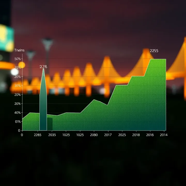 Graph showing trends and forecast trajectories for Chainlink’s market growth and ecosystem development