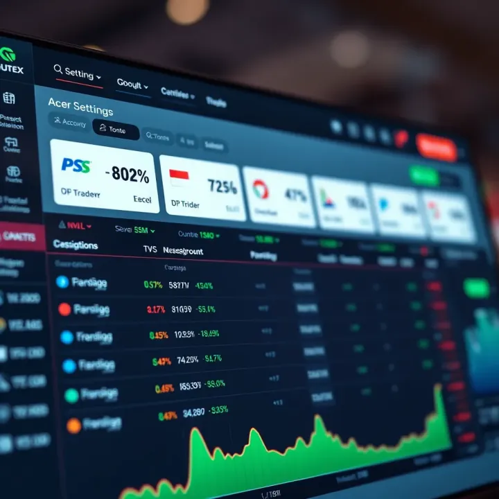 Dashboard overview displaying trading options and account settings on Quotex