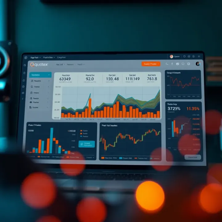 Dashboard highlighting key affiliate tools and security features of Quotex