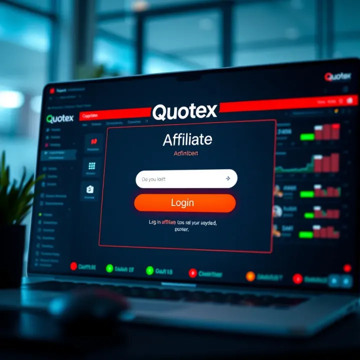 Interface showcasing the affiliate login screen on Quotex platform