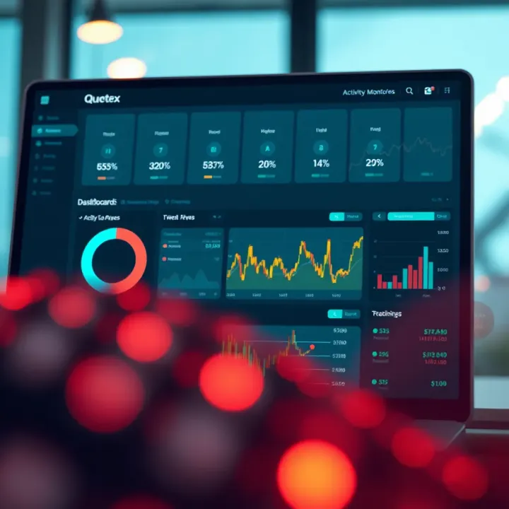 Dashboard showing detailed monitoring of Quotex account activities and security alerts