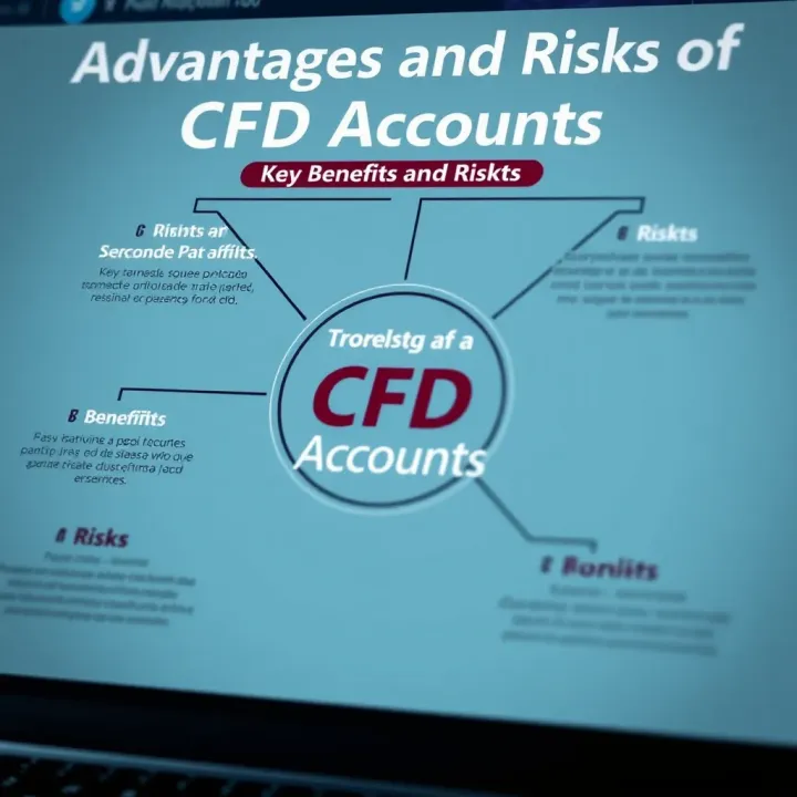Advantages and Risks of CFD Accounts Diagram showing key benefits and risks associated with CFD accounts