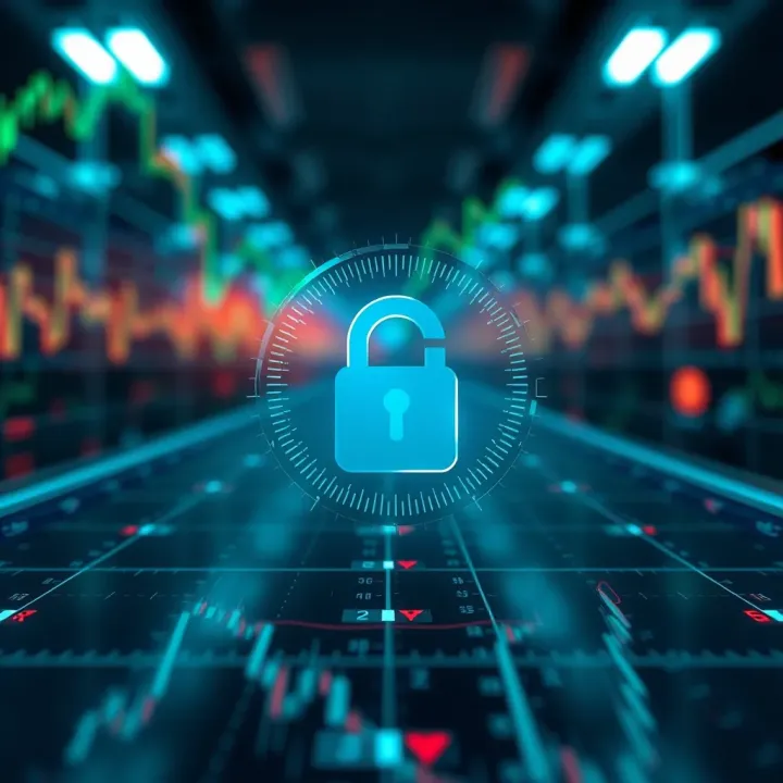 Conceptual illustration of secure Forex trading with digital locks protecting currency exchange symbols