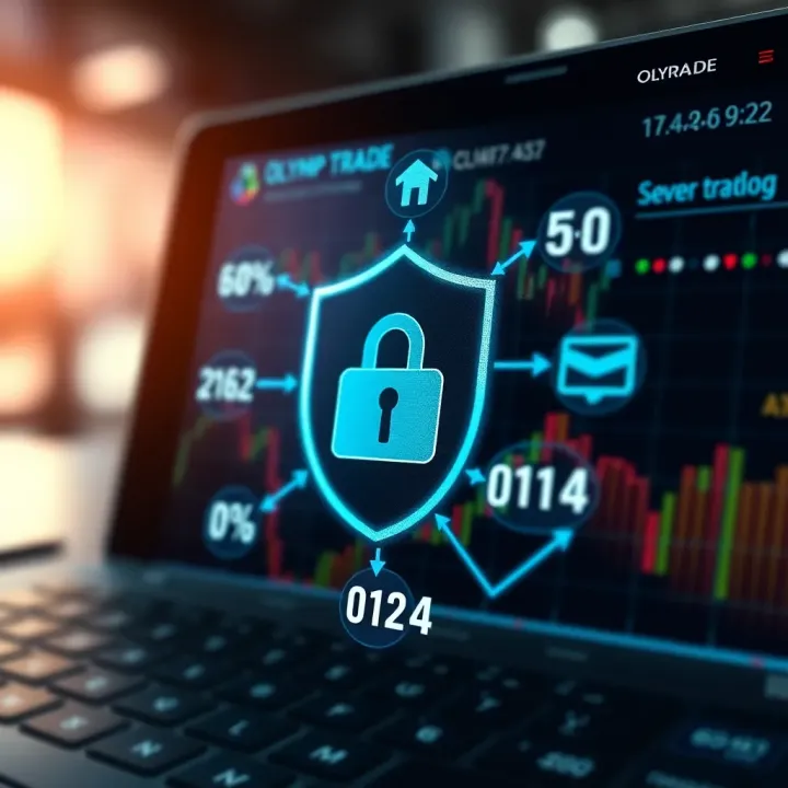 Security features and regulatory compliance icons associated with Olymp Trade