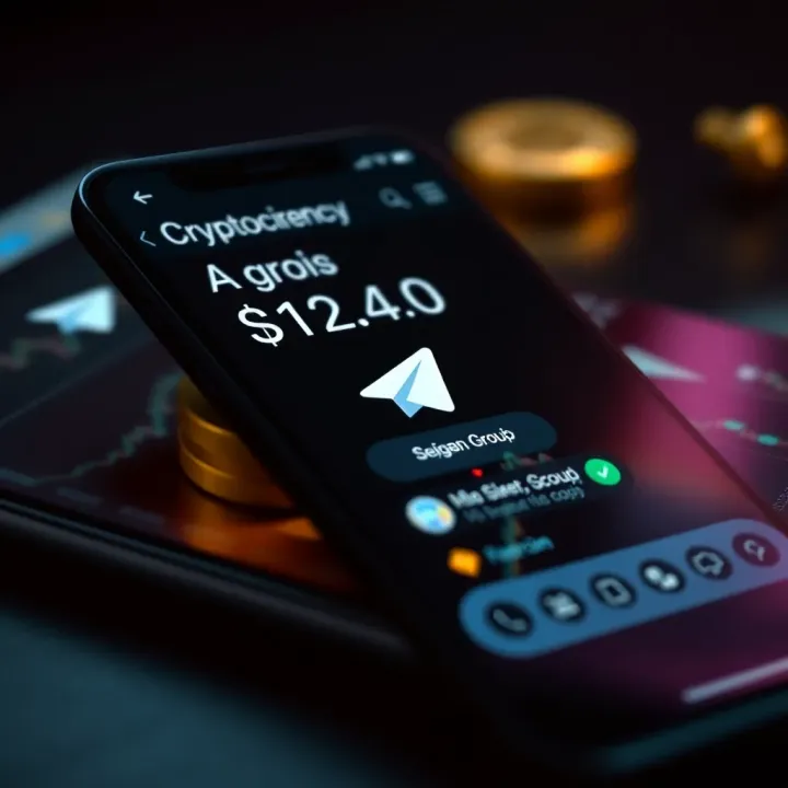 Telegram app screen showing cryptocurrency signals chat group interface