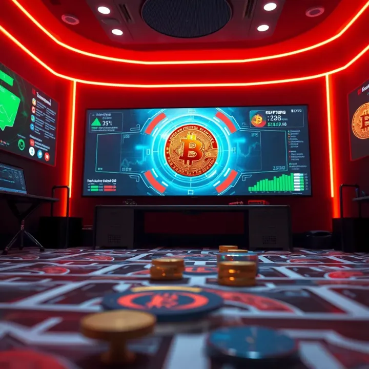 Virtual environment representing cryptocurrency engagement in gaming