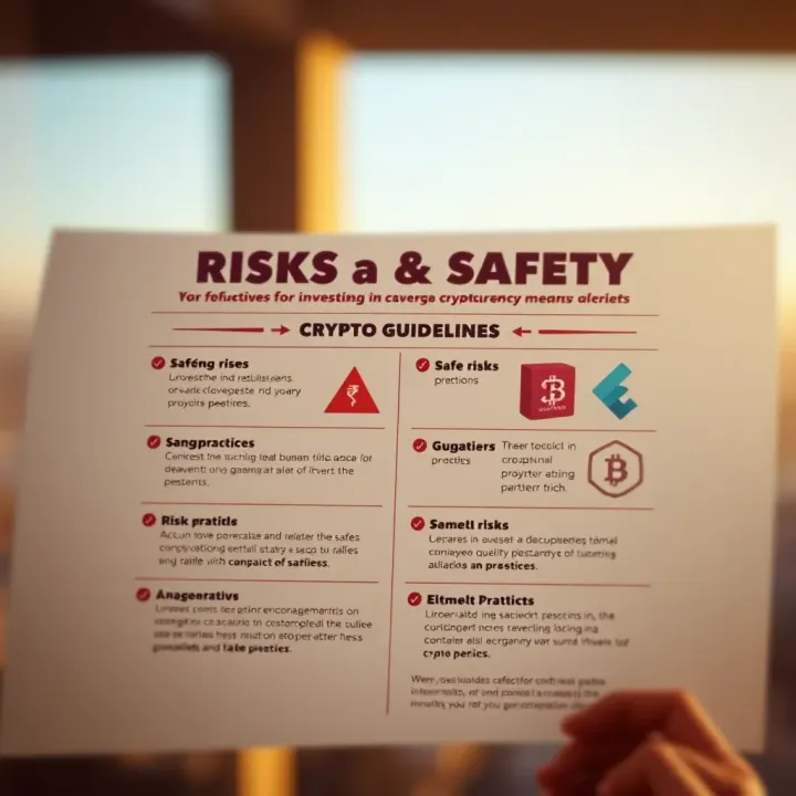 Graphic illustrating risks and safe practices for investing in cryptocurrency platforms